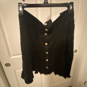 Maurices Black Button Down Skirt